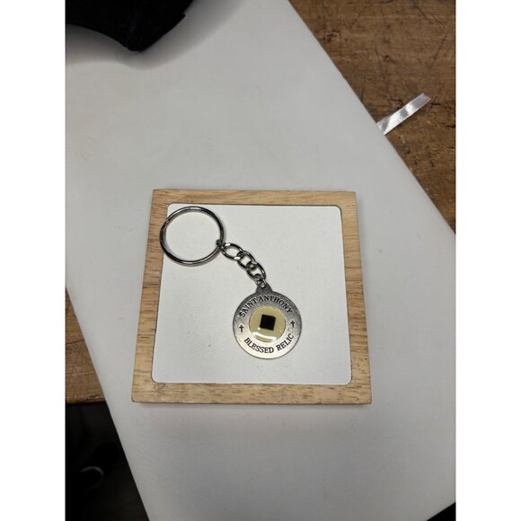 Saint Anthony Blessed Relic Keychain With Double-Sided Religious Medallion & Cha - Picture 8 of 8